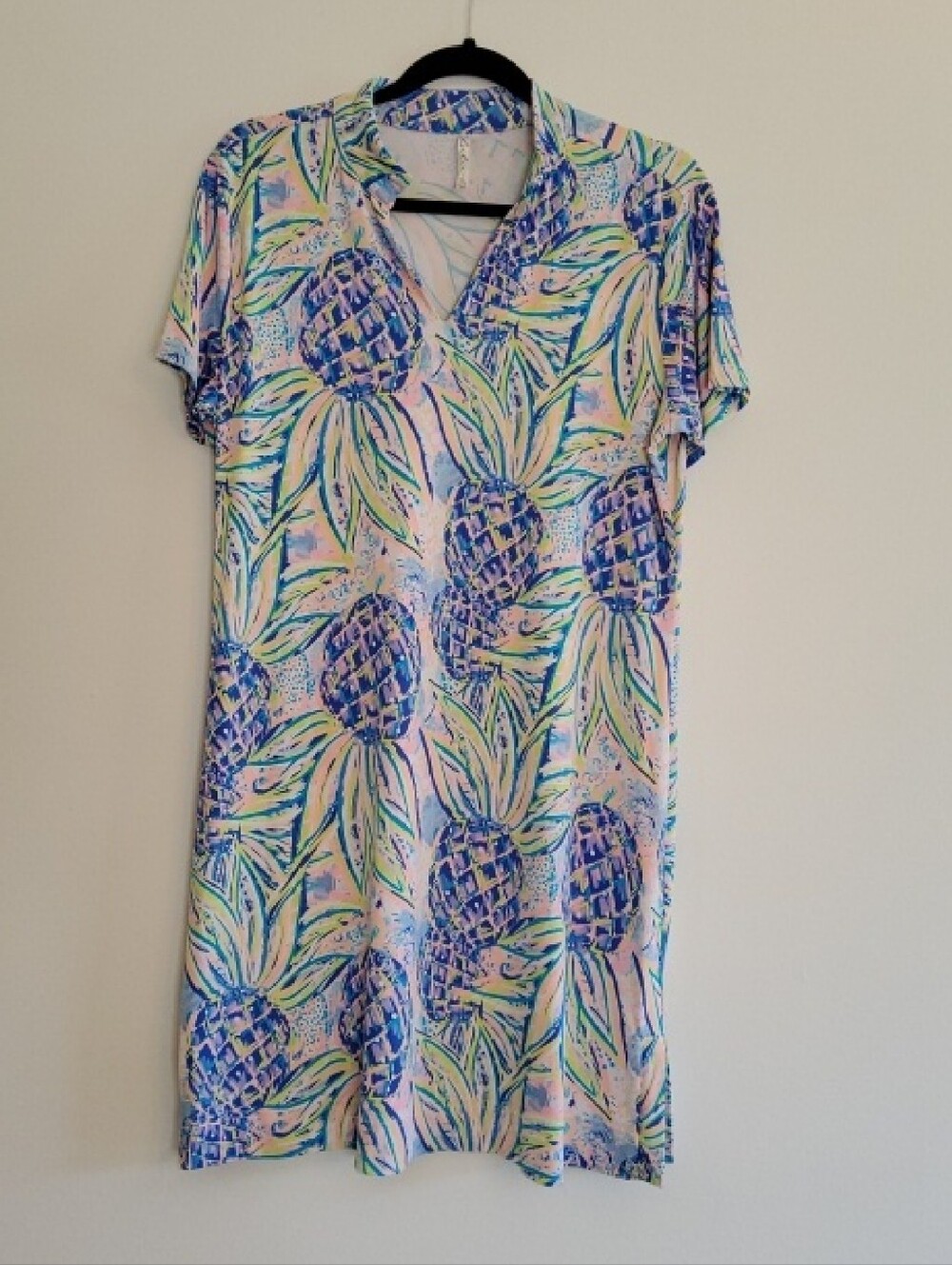 Lulu-B Pink & Blue Pineapple Print Dress